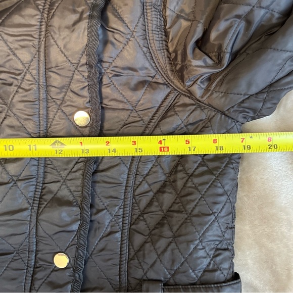 Sam Edelman Rylie Quilted Black Coat Belted Jacket Size Small Pockets Full Zip - Picture 12 of 15